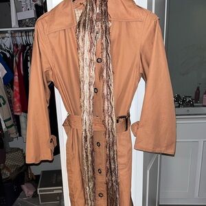 YSL Yves Saint Laurent lightweight Light Brown trench coat with belt